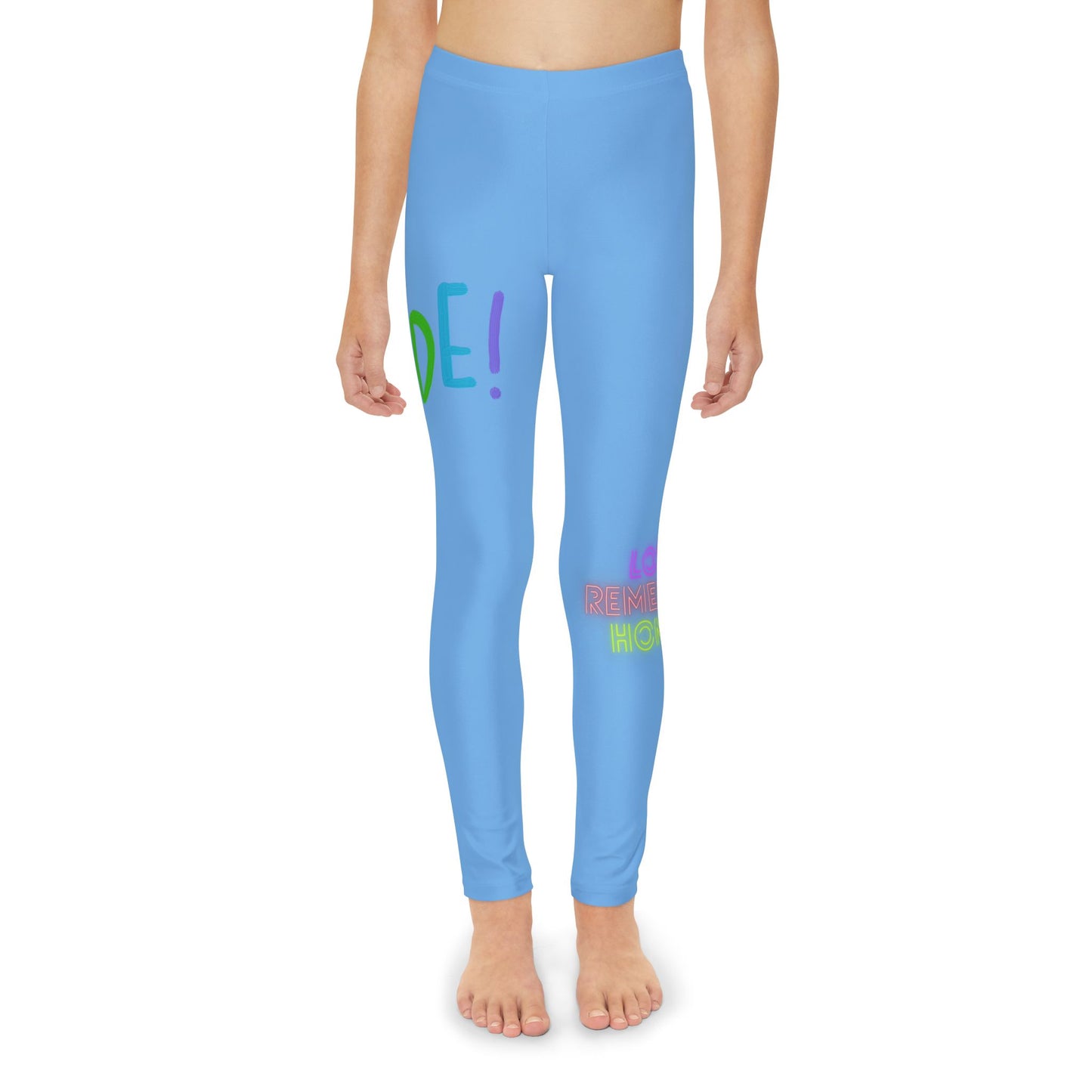 Youth Full-Length Leggings: LGBTQ Pride Lite Blue