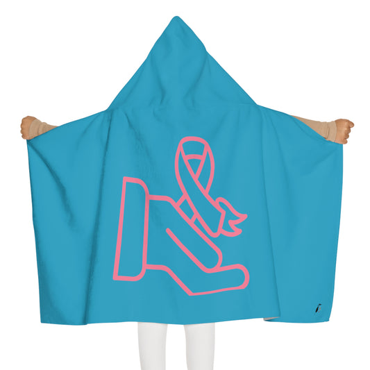 Youth Hooded Towel: Fight Cancer Turquoise