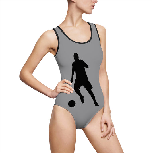 Women's Classic One-Piece Swimsuit: Soccer Grey