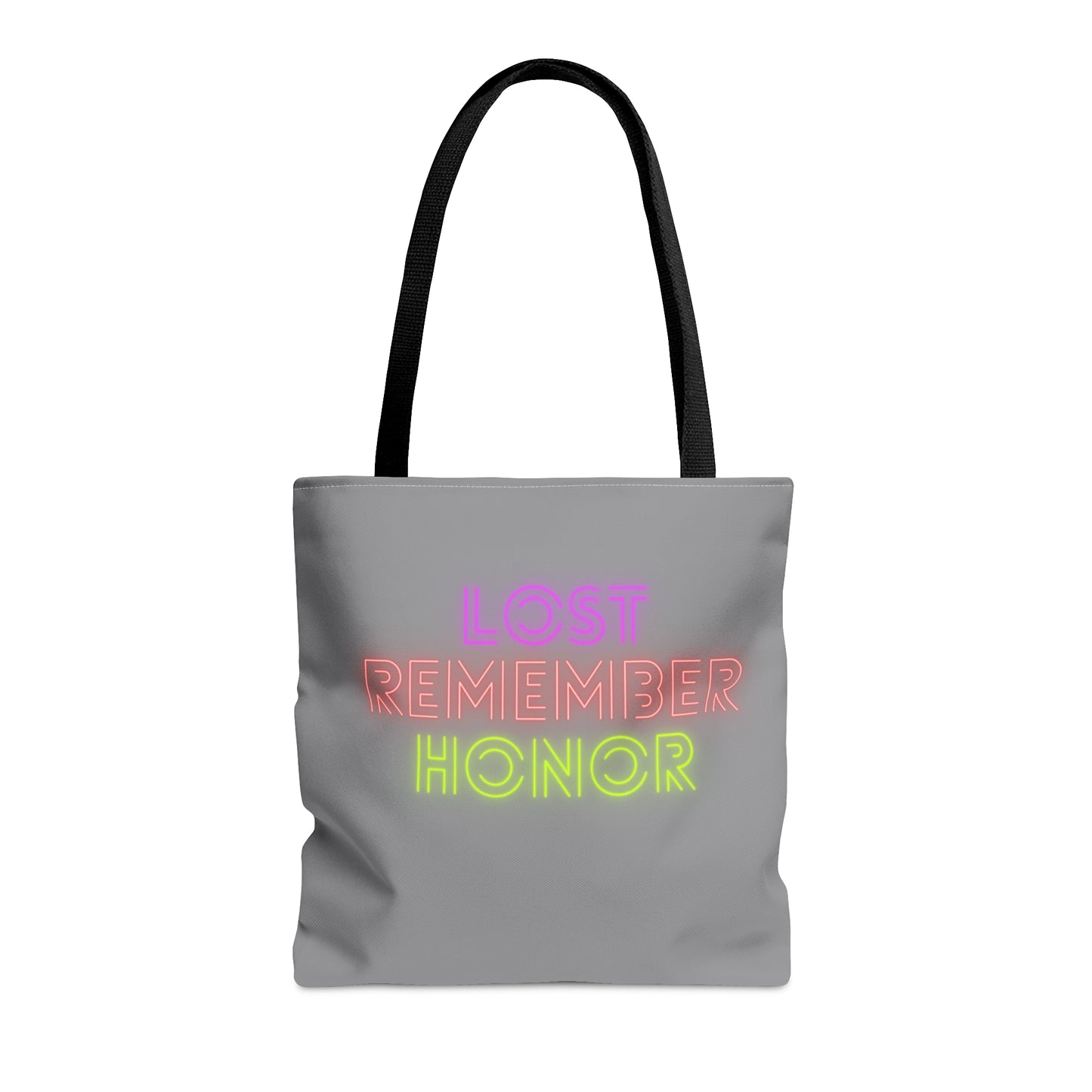 Tote Bag: Lost Remember Honor Grey