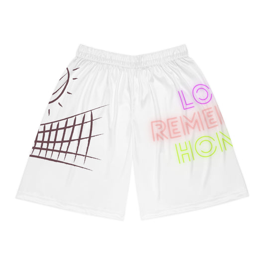 Basketball Shorts: Volleyball White