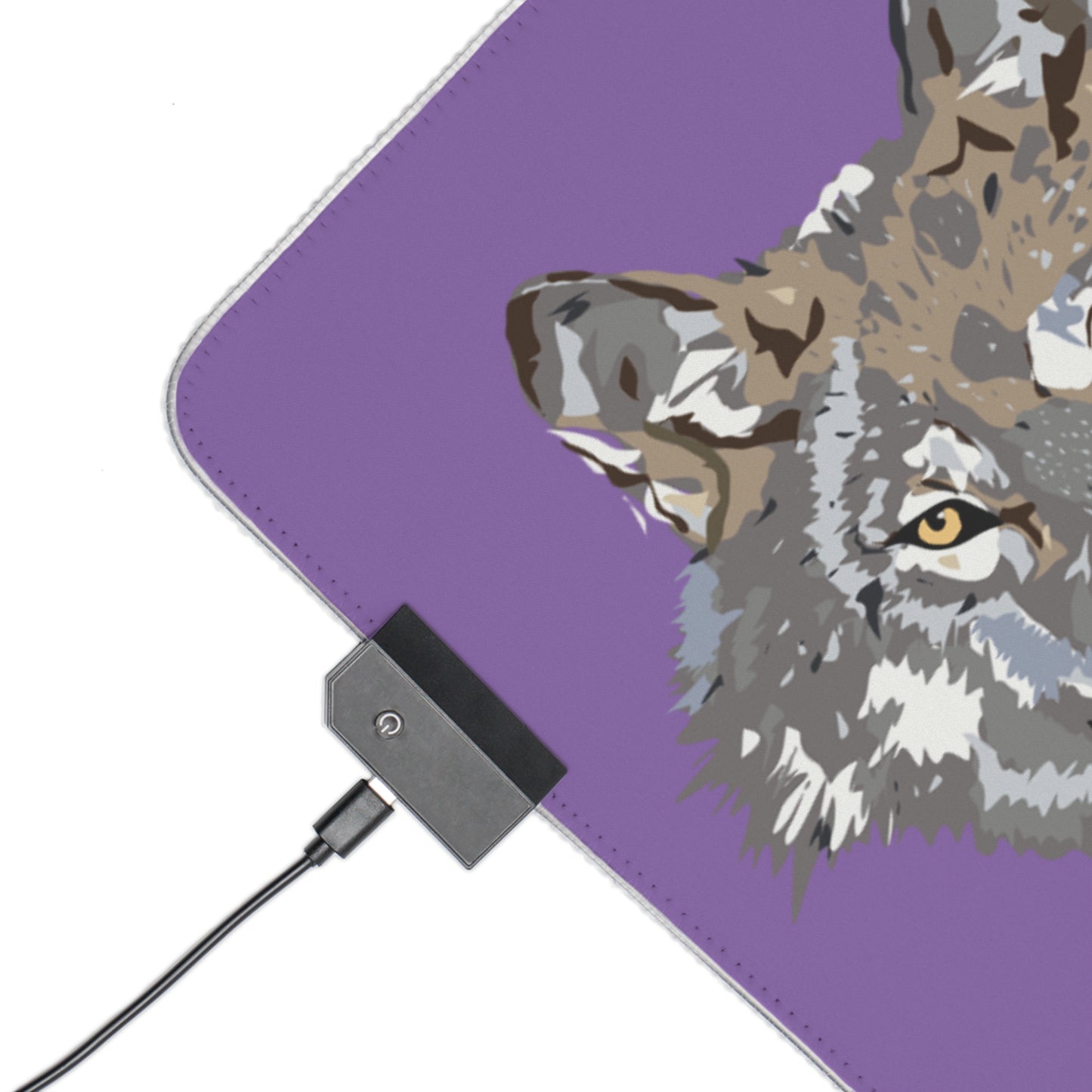 LED Gaming Mouse Pad: Wolves Lite Purple