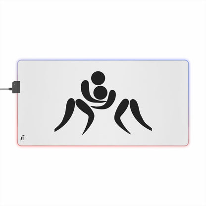 LED Gaming Mouse Pad: Wrestling White