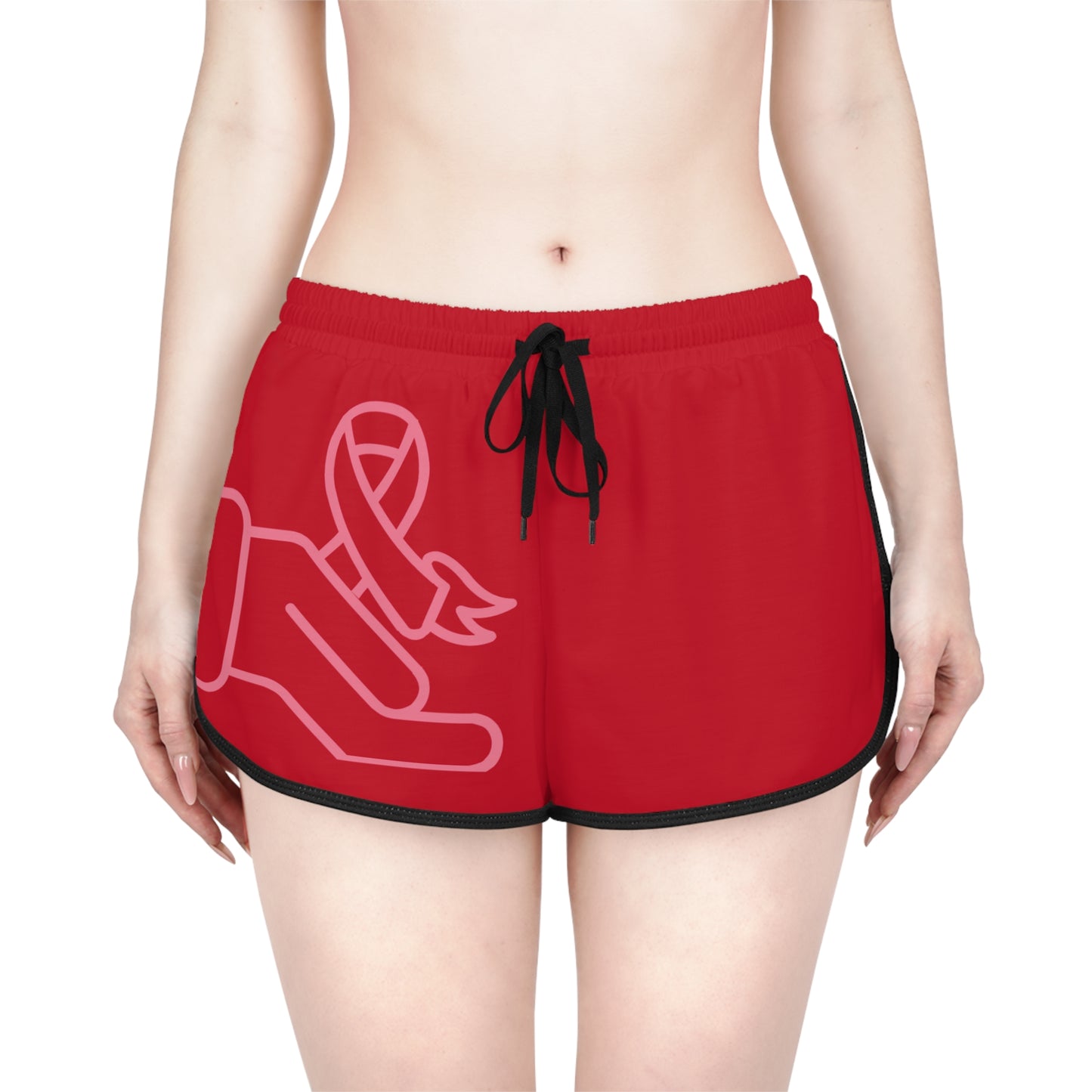 Women's Relaxed Shorts: Fight Cancer Dark Red