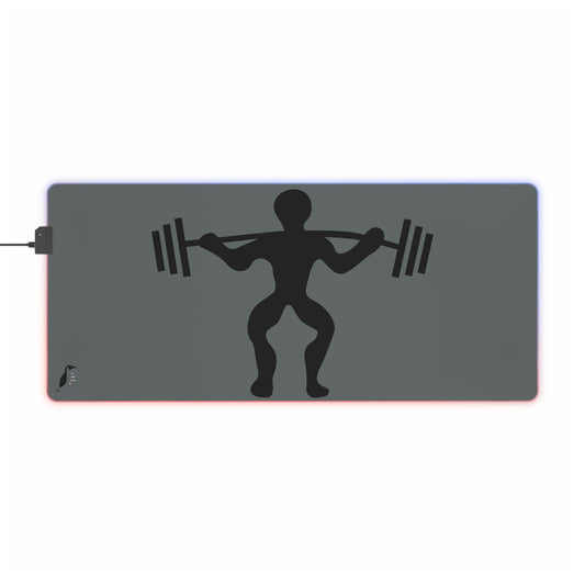 LED Gaming Mouse Pad: Weightlifting Dark Grey