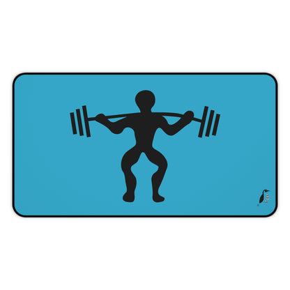 Desk Mat: Weightlifting Turquoise