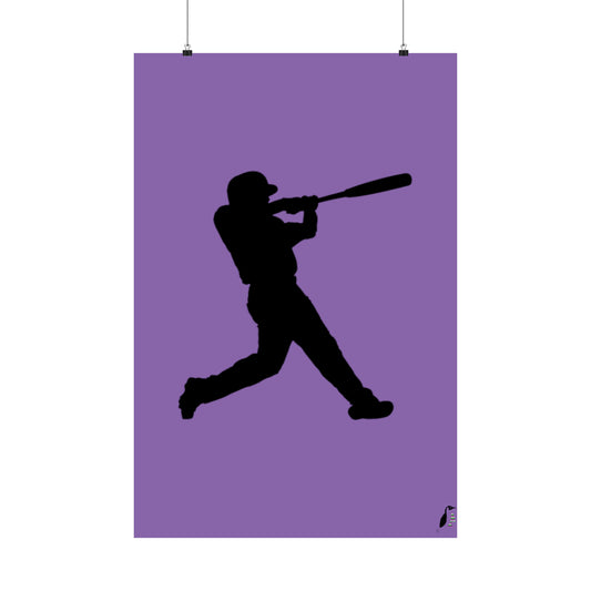 Premium Matte Vertical Posters: Baseball Lite Purple