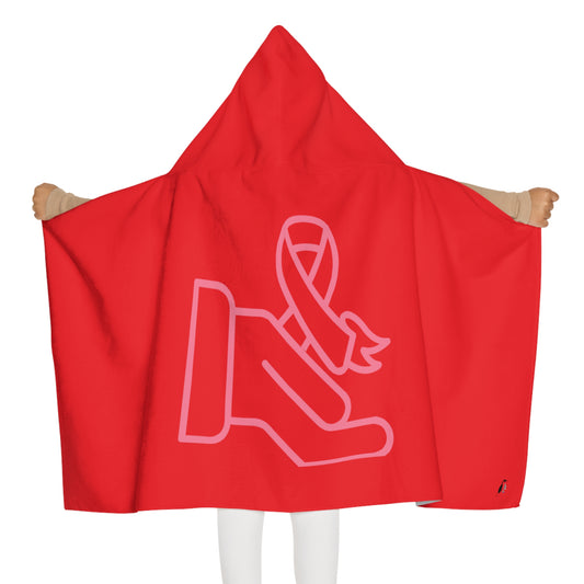 Youth Hooded Towel: Fight Cancer Red