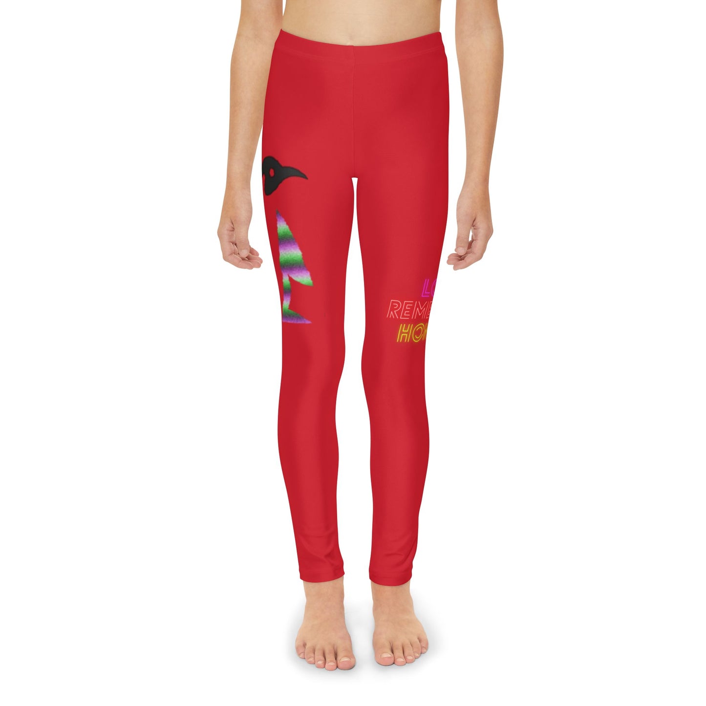 Youth Full-Length Leggings: Crazy Penguin World Logo Dark Red