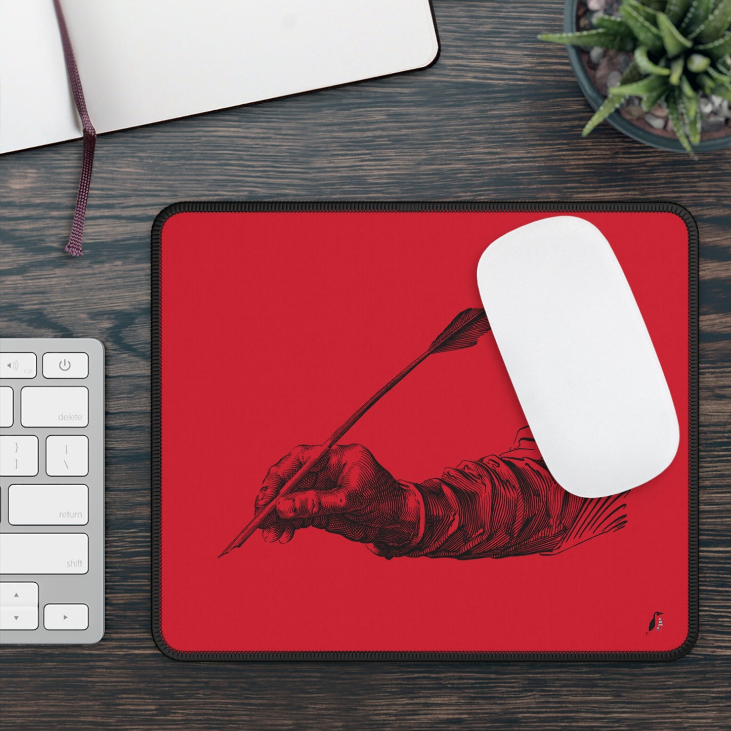 Gaming Mouse Pad: Writing Dark Red