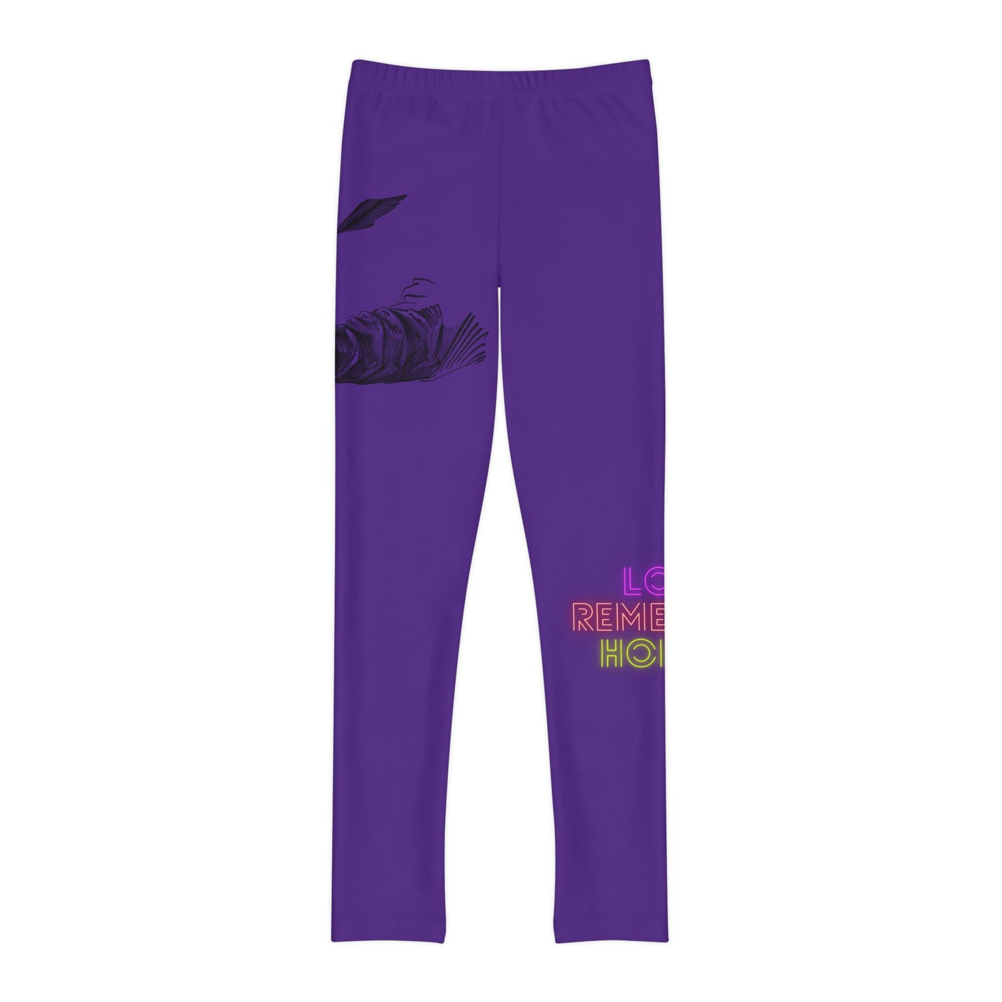 Youth Full-Length Leggings: Writing Purple