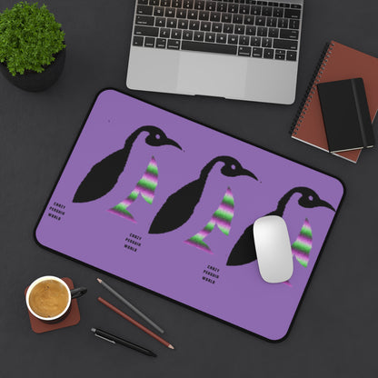 Desk Mat: Crazy Penguin World Logo Lite Purple