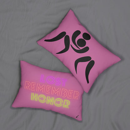 Spun Polyester Lumbar Pillow: Wrestling Lite Pink