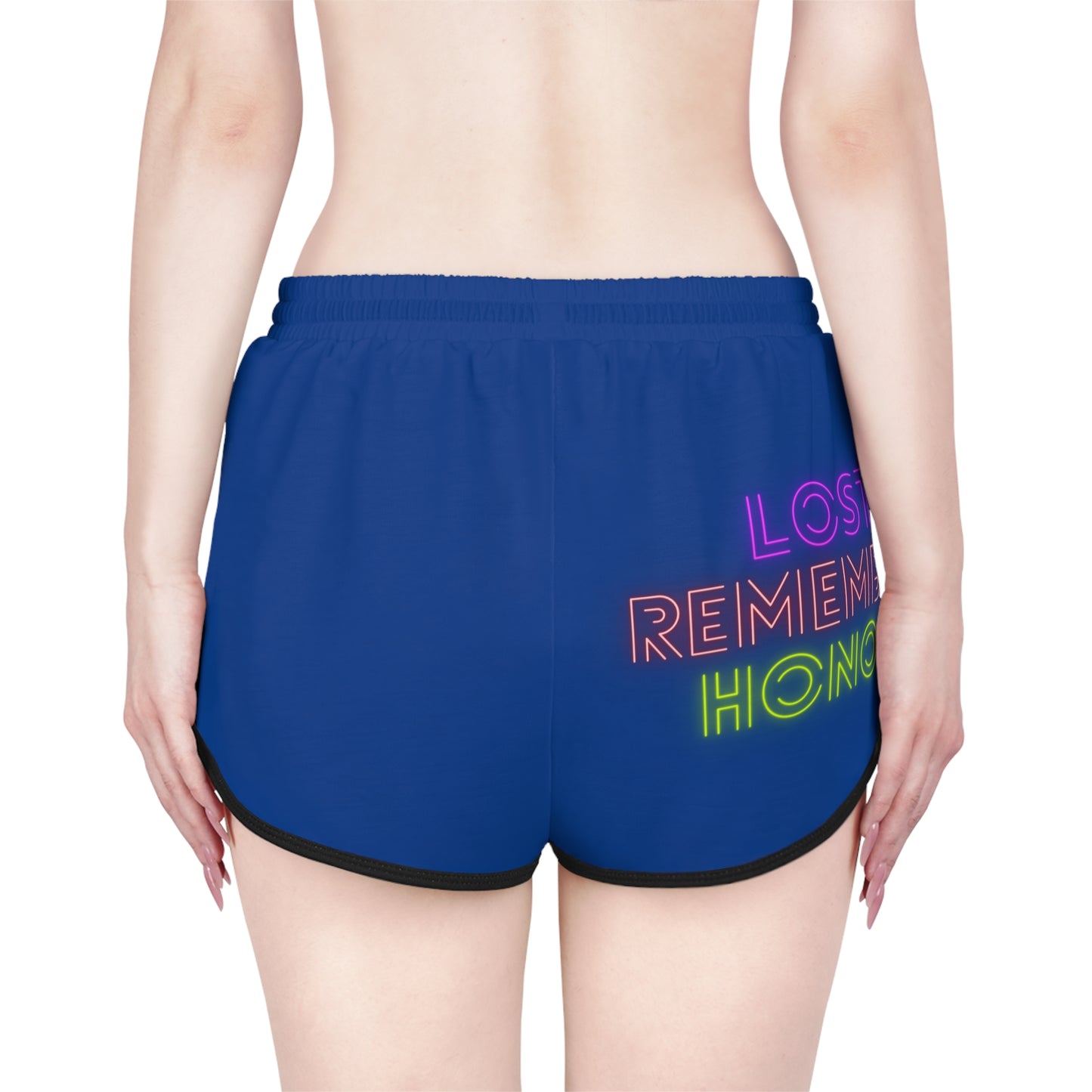 Women's Relaxed Shorts: Crazy Penguin World Logo Dark Blue