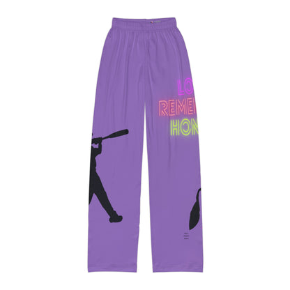 Kids Pajama Pants: Baseball Lite Purple