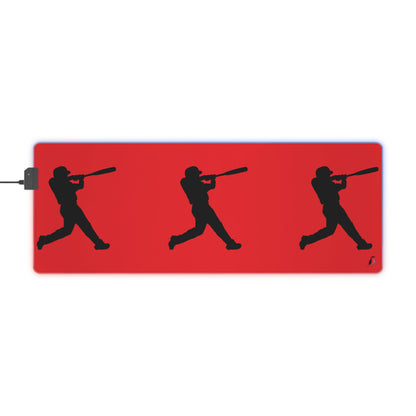 LED Gaming Mouse Pad: Baseball Red