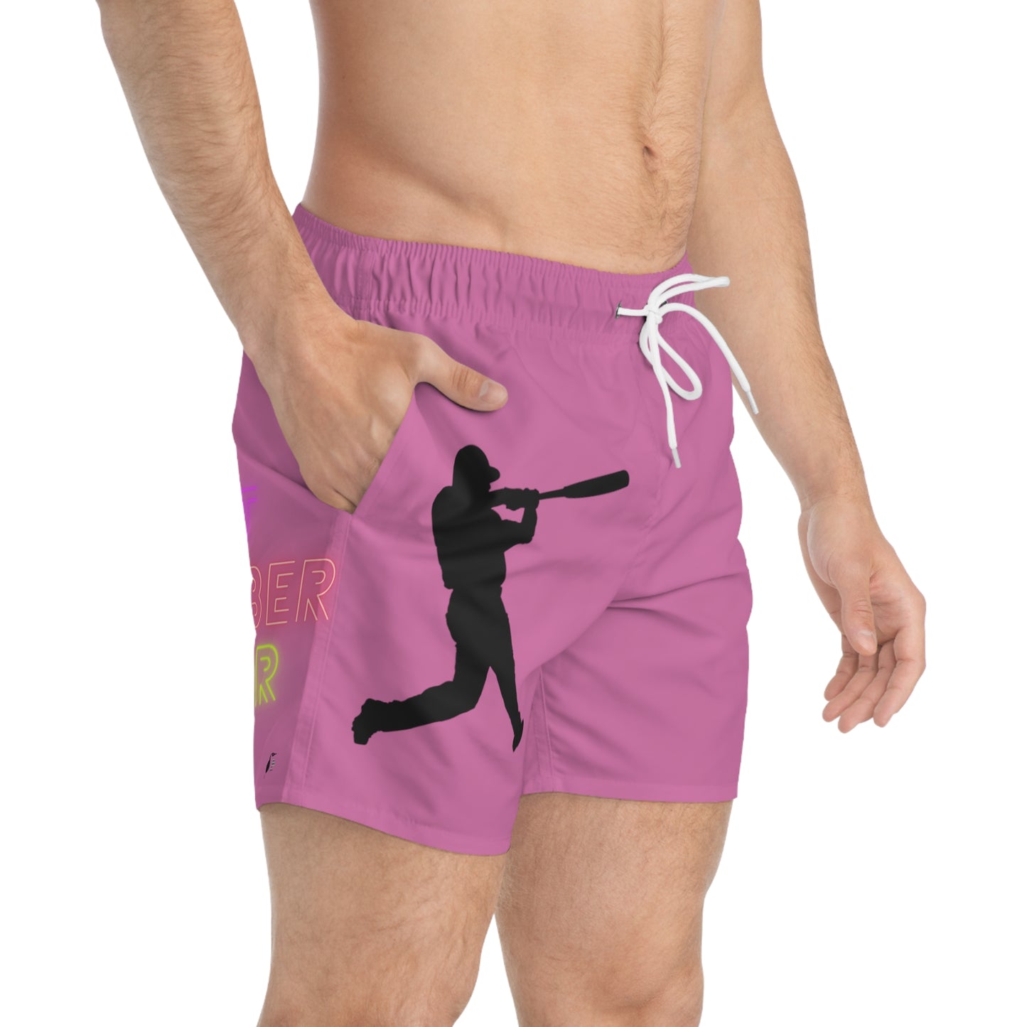 Swim Trunks: Baseball Lite Pink