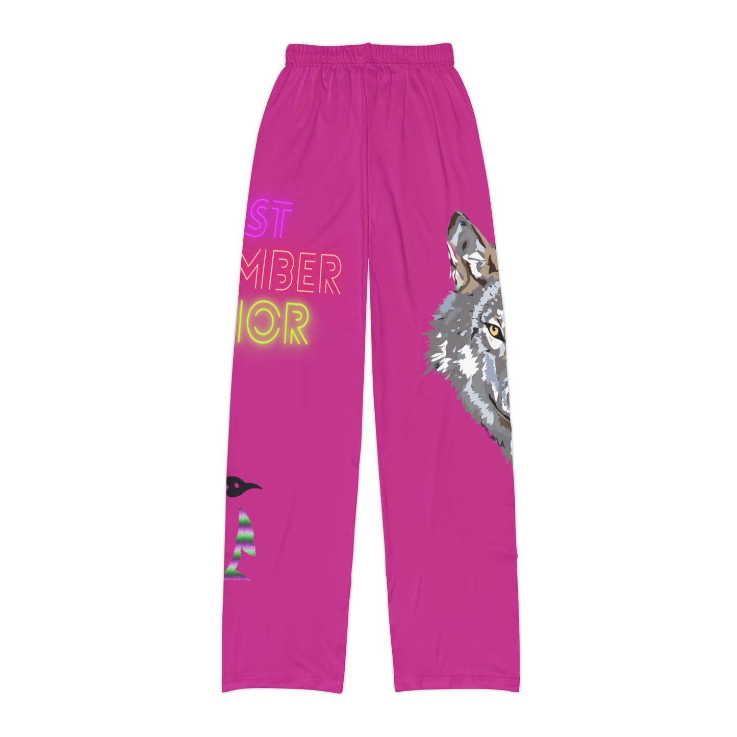 Kids Pajama Pants: Wolves Pink