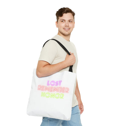 Tote Bag: Lost Remember Honor White