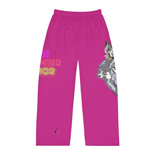 Men's Pajama Pants: Wolves Pink