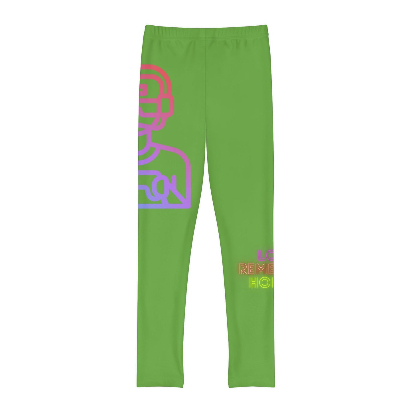 Youth Full-Length Leggings: Gaming Green