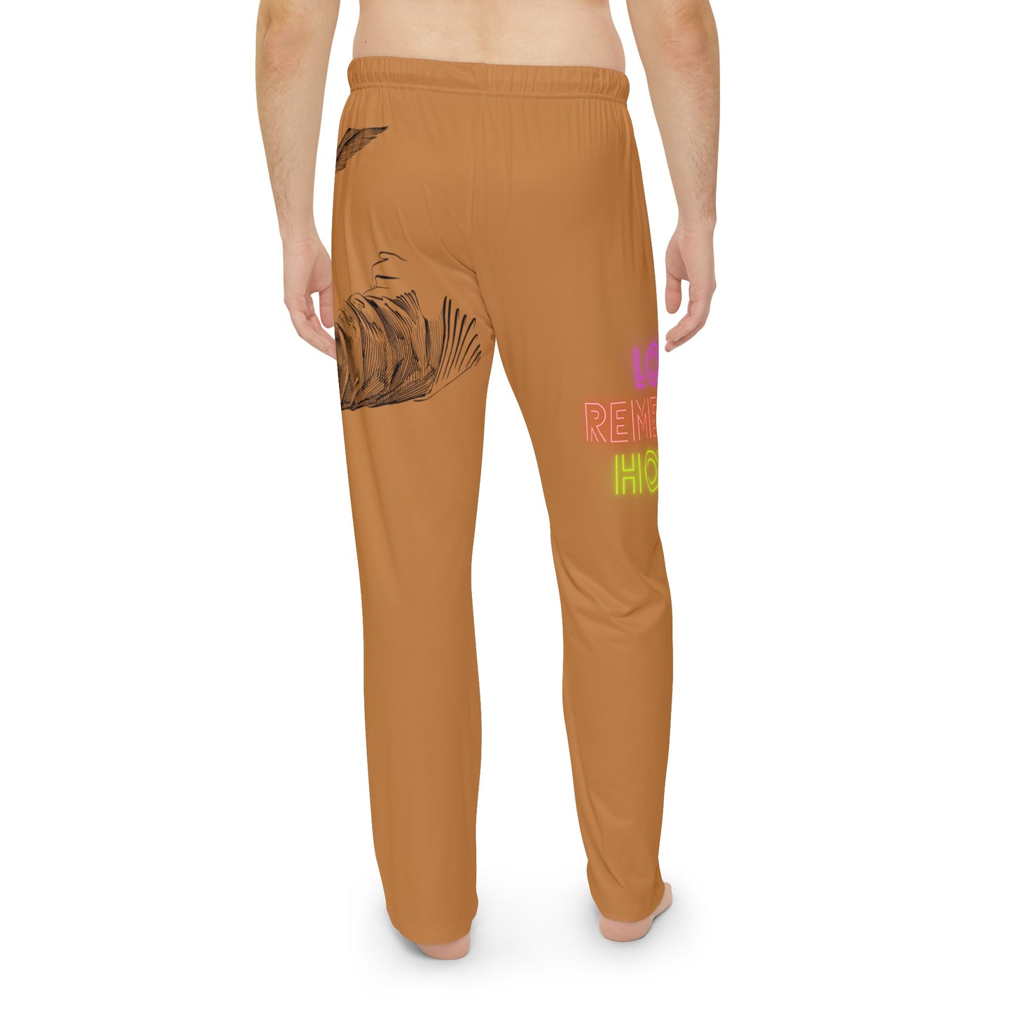 Men's Pajama Pants: Writing Lite Brown