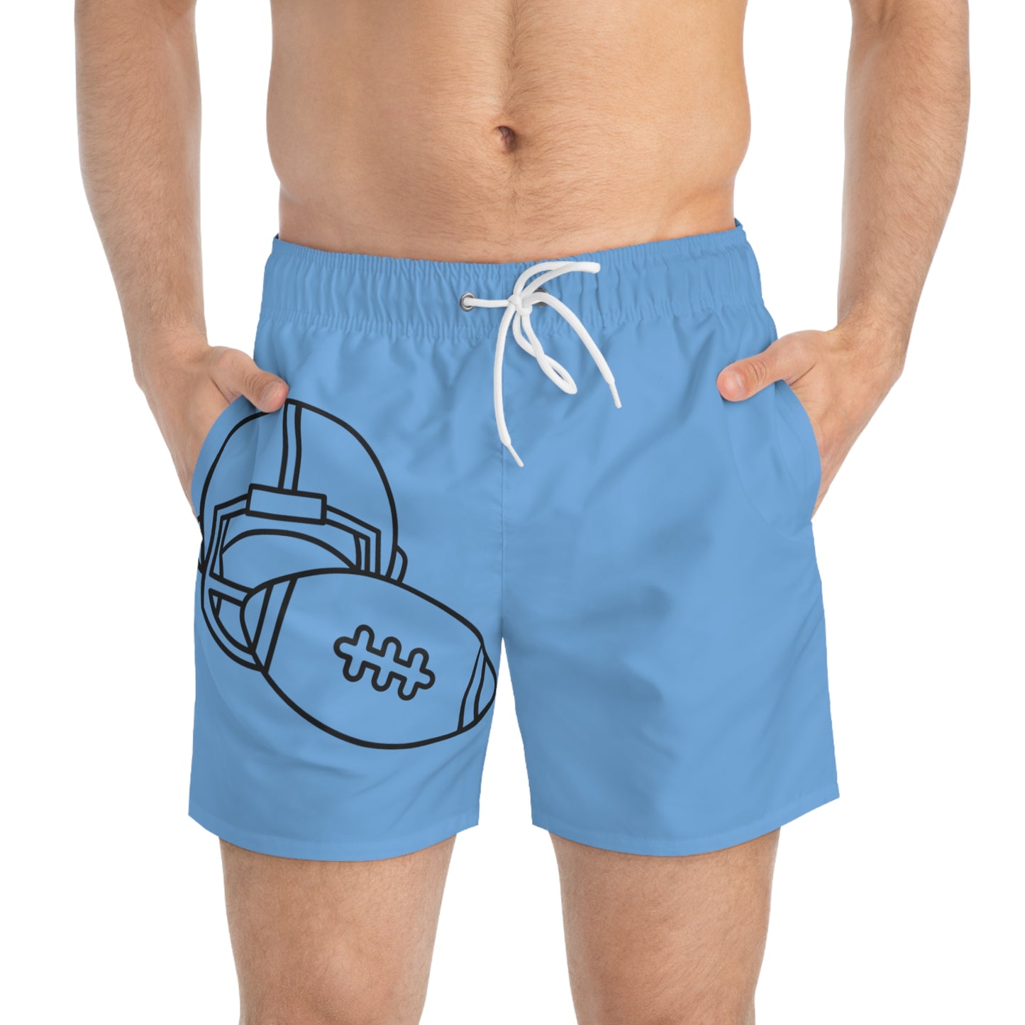 Swim Trunks: Football Lite Blue