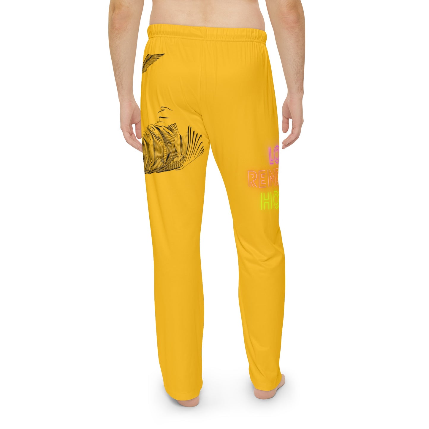 Men's Pajama Pants: Writing Yellow