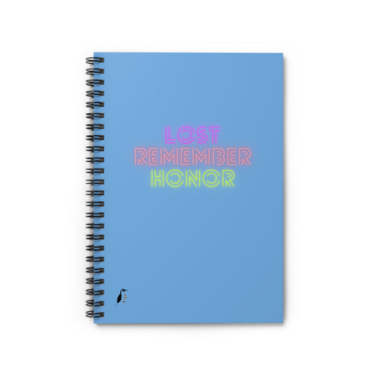 Spiral Notebook - Ruled Line: Lost Remember Honor Lite Blue