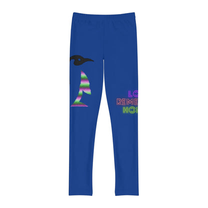 Youth Full-Length Leggings: Crazy Penguin World Logo Dark Blue