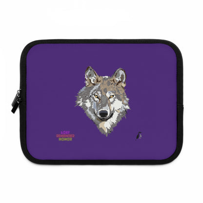 Laptop Sleeve: Wolves Purple