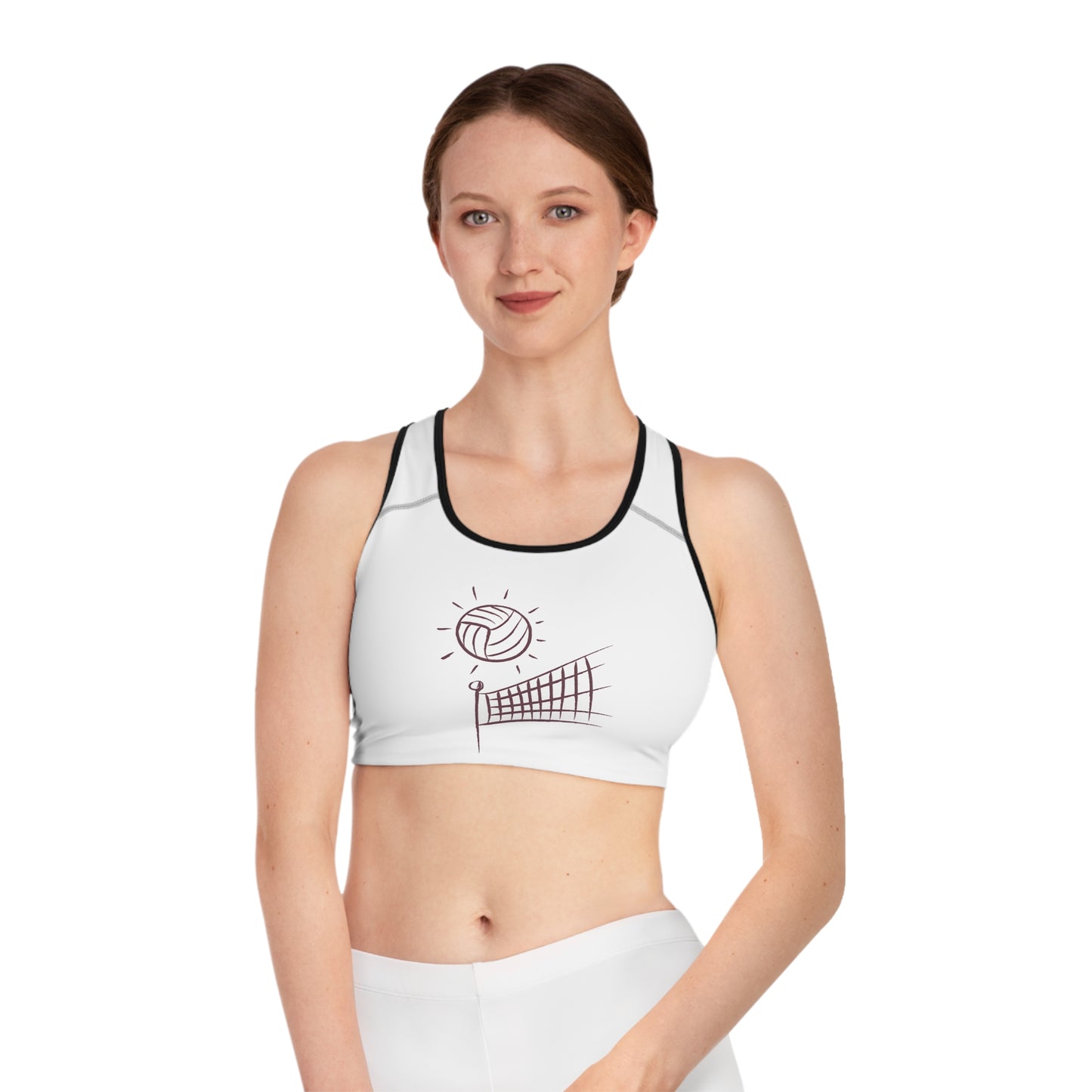 Sports Bra: Volleyball White