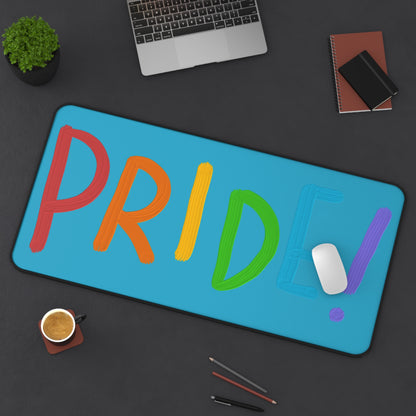 Desk Mat: LGBTQ Pride Turquoise