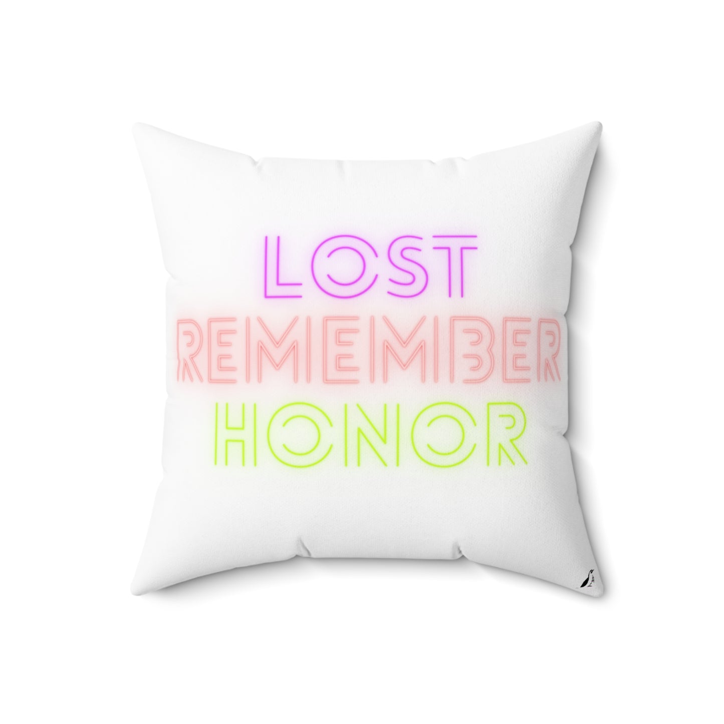 Spun Polyester Square Pillow: Fight Cancer White