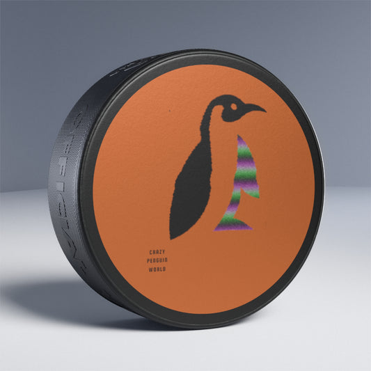 Hockey Puck: Crazy Penguin World Logo Crusta
