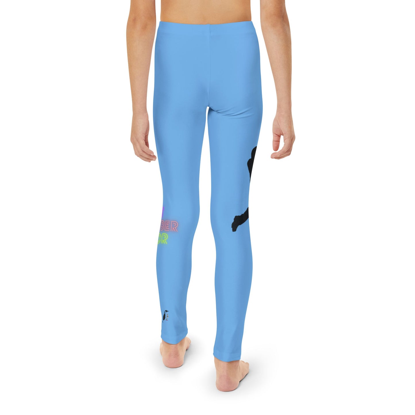 Youth Full-Length Leggings: Baseball Lite Blue