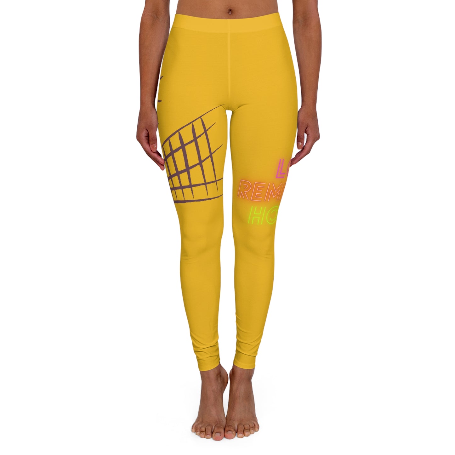 Women's Spandex Leggings: Volleyball Yellow