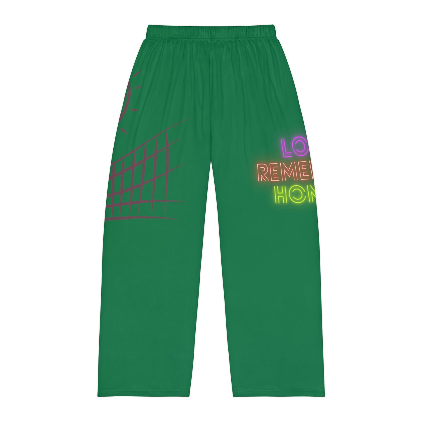 Men's Pajama Pants: Volleyball Dark Green