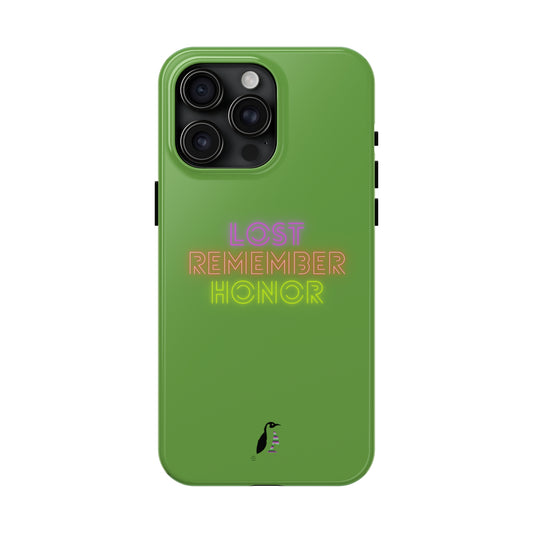 Tough Phone Cases (for iPhones): Lost Remember Honor Green