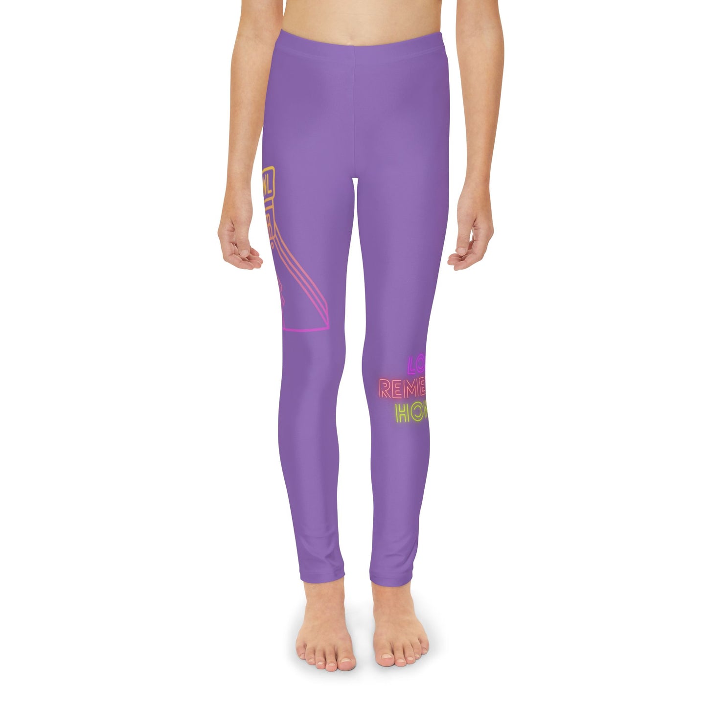 Youth Full-Length Leggings: Bowling Lite Purple