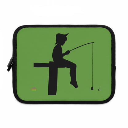 Laptop Sleeve: Fishing Green