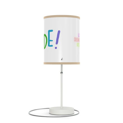 Lamp on a Stand, US|CA plug: LGBTQ Pride White