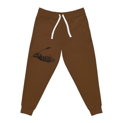 Athletic Joggers: Writing Brown