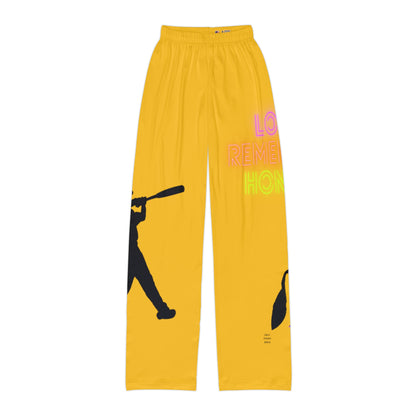 Kids Pajama Pants: Baseball Yellow