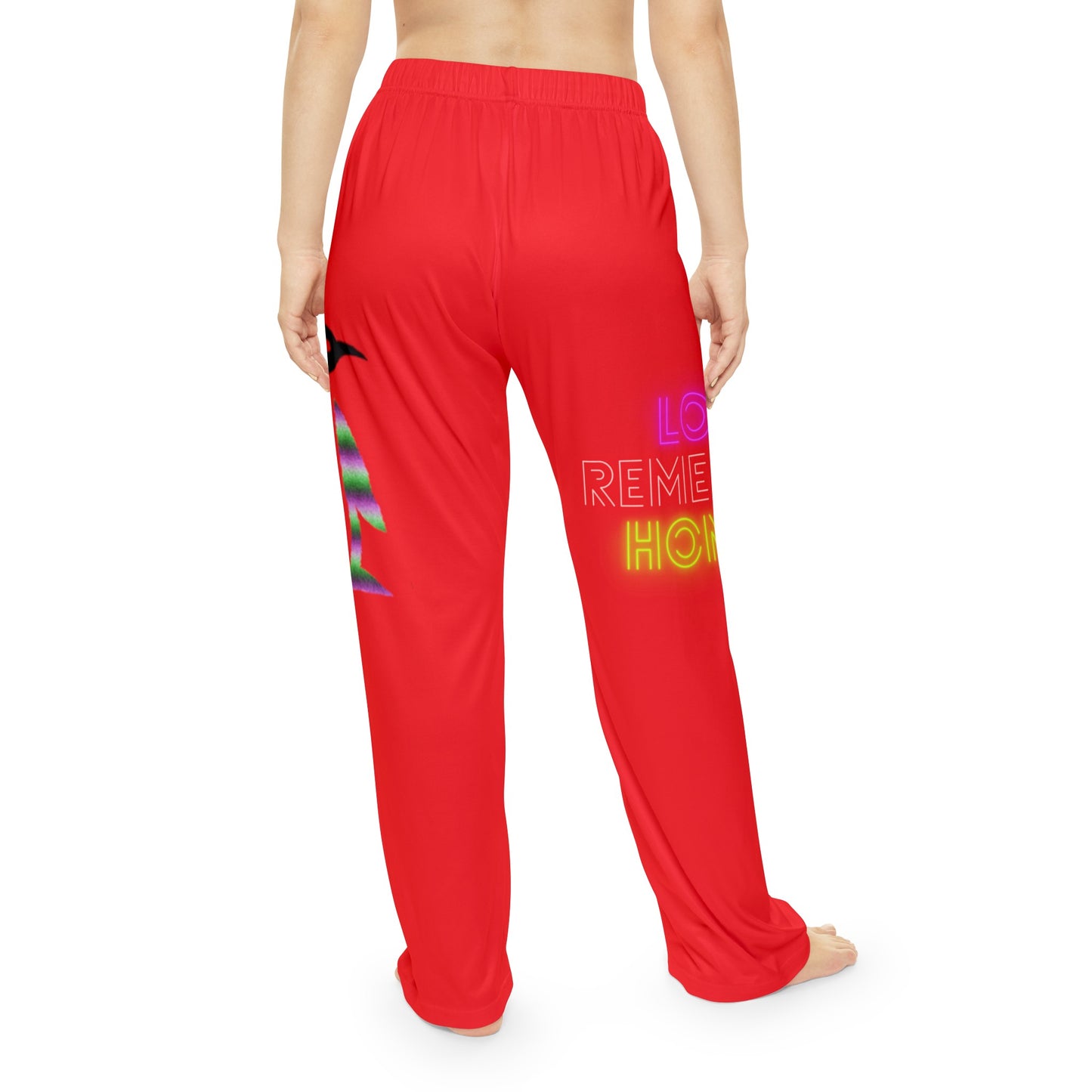 Women's Pajama Pants: Crazy Penguin World Logo Red