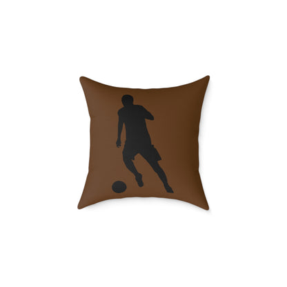 Spun Polyester Pillow: Soccer Brown