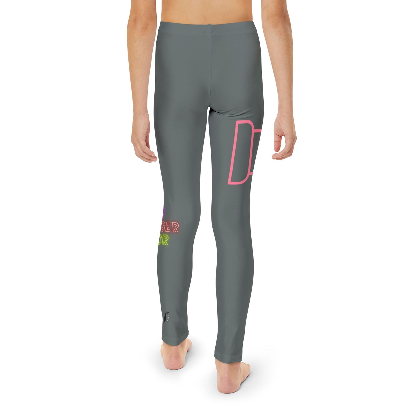 Youth Full-Length Leggings: Fight Cancer Dark Grey