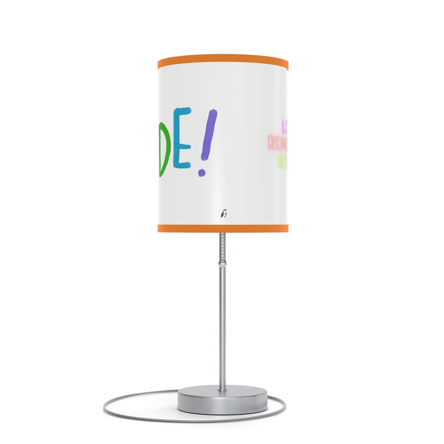 Lamp on a Stand, US|CA plug: LGBTQ Pride White 