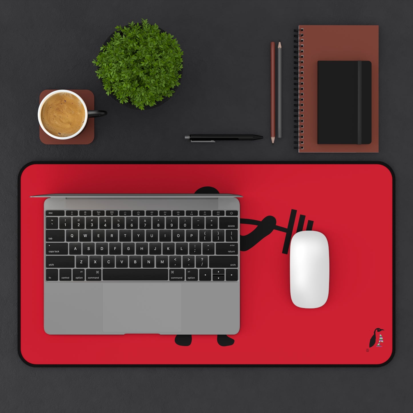 Desk Mat: Weightlifting Dark Red