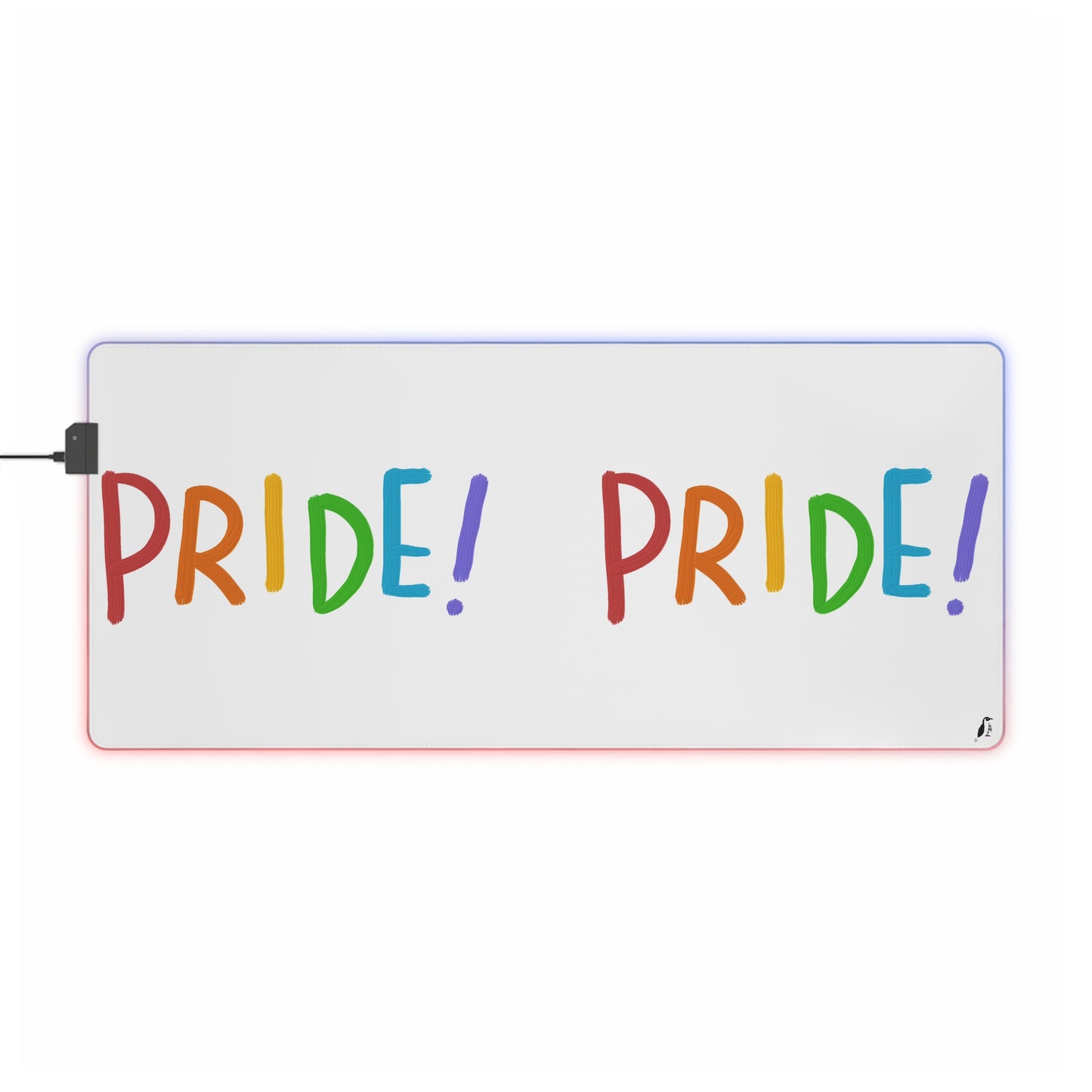 LED Gaming Mouse Pad: LGBTQ Pride White